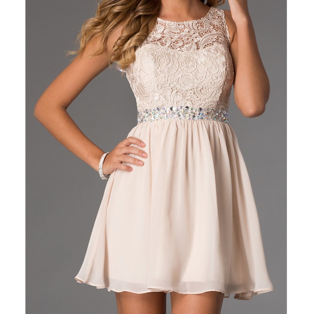 Masquerade Champagne Homecoming Dress